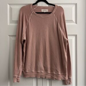 The Great The College Cotton Distressed Crewneck Sweatshirt.